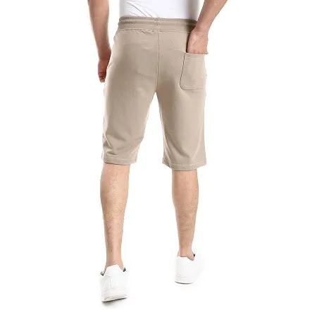 Stylish Printed Men's Shorts - Beige