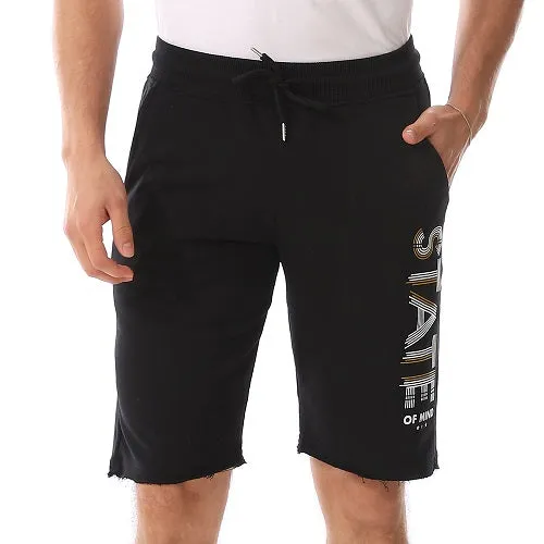 Stylish Printed Men's Shorts - Comfortable and Trendy - Black