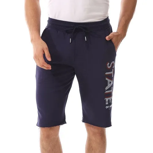 Stylish Printed Men's Shorts - Comfortable And Trendy - Navy Blue