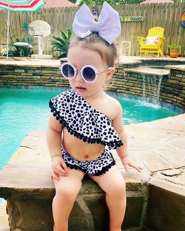 Swimsuit children's split  European baby  quickly selling bikini cow leopard print split