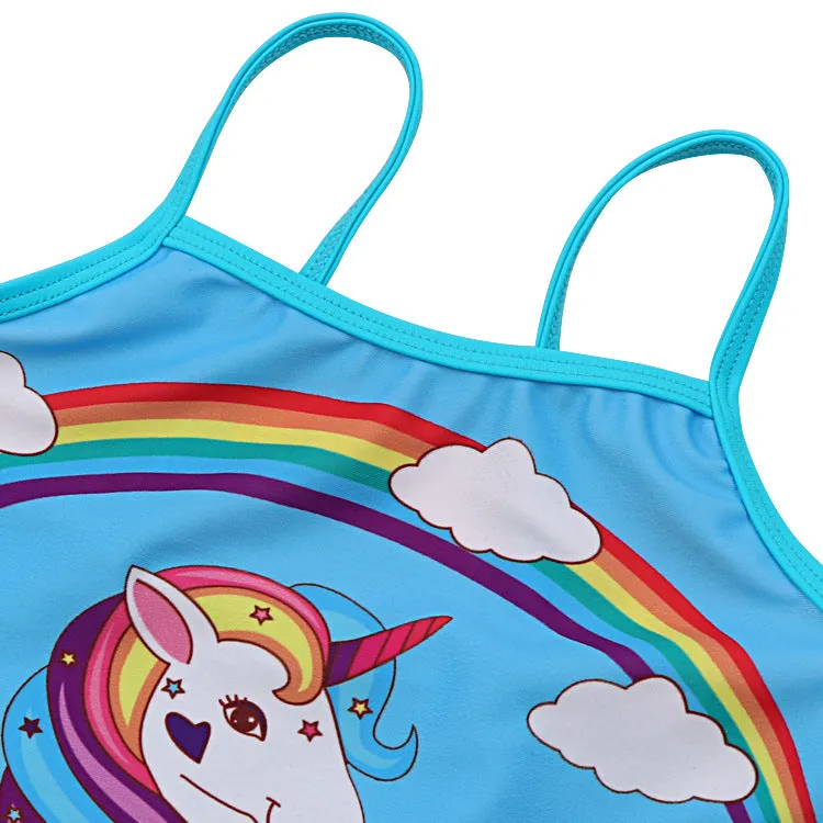 Swimsuit European Popular Style Girls' Sling  Cute Unicorn Children's Swimwear