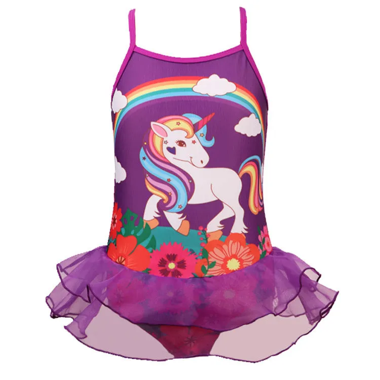 Swimsuit European Popular Style Girls' Sling  Cute Unicorn Children's Swimwear