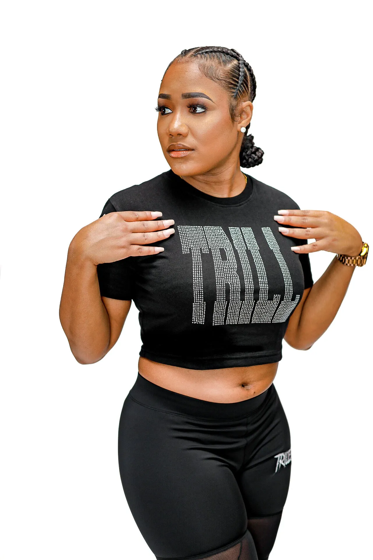 Trill Crop Top - Black\Silver