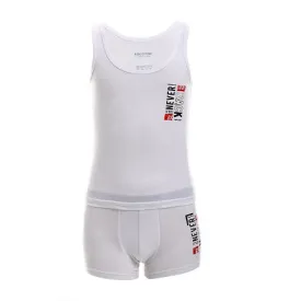 Underwear Set For Boys, Tank Top and Shorts - White