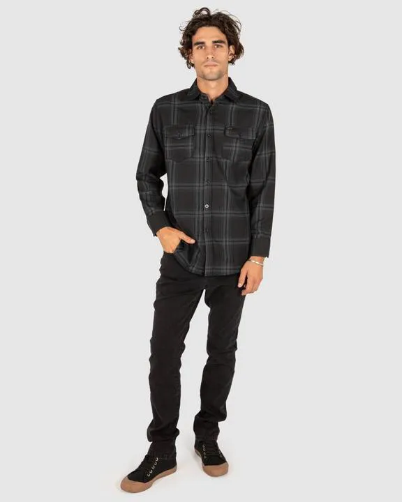 Unit Mens Newtown Flannel Black