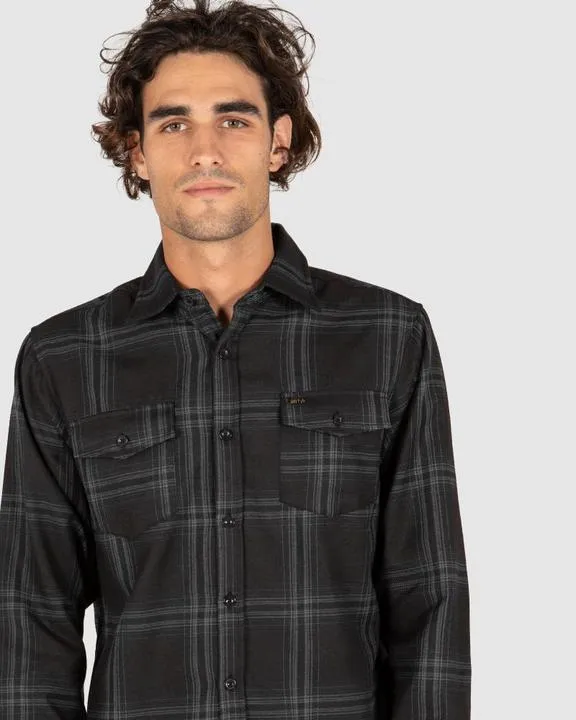 Unit Mens Newtown Flannel Black