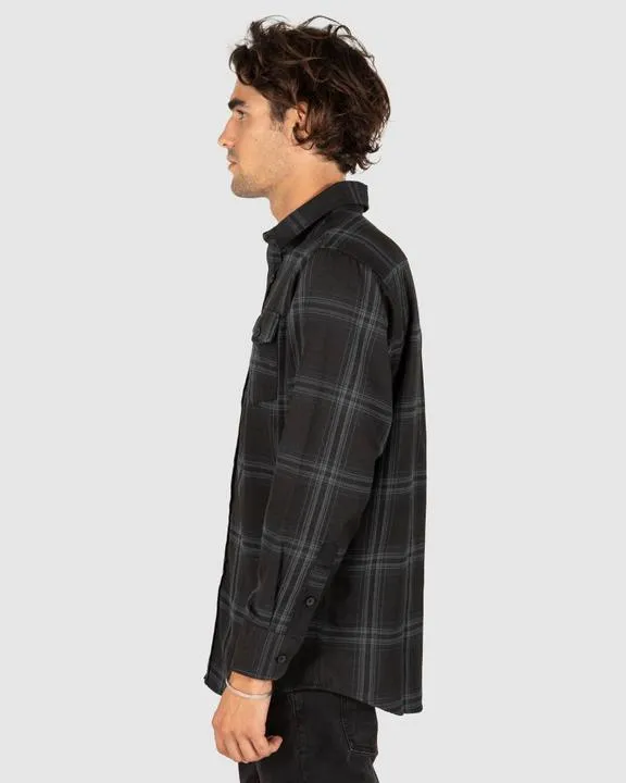 Unit Mens Newtown Flannel Black