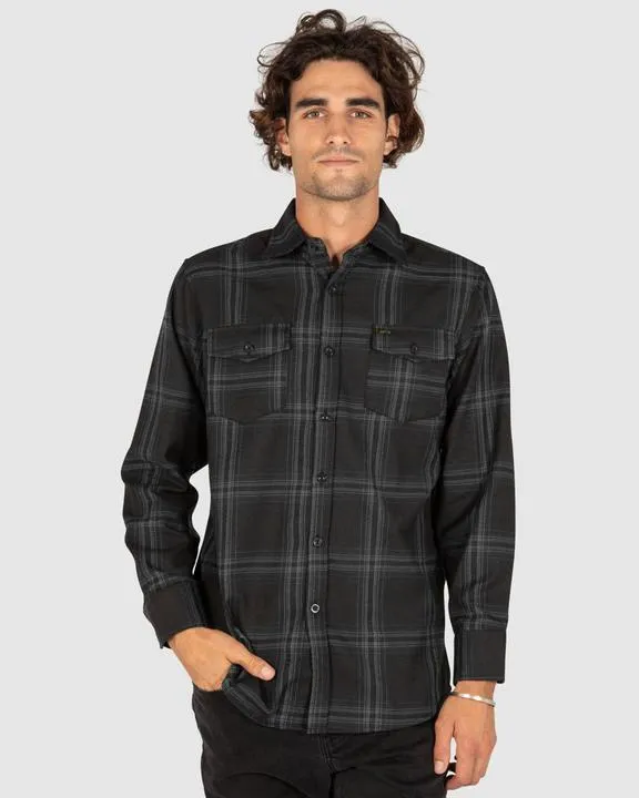 Unit Mens Newtown Flannel Black