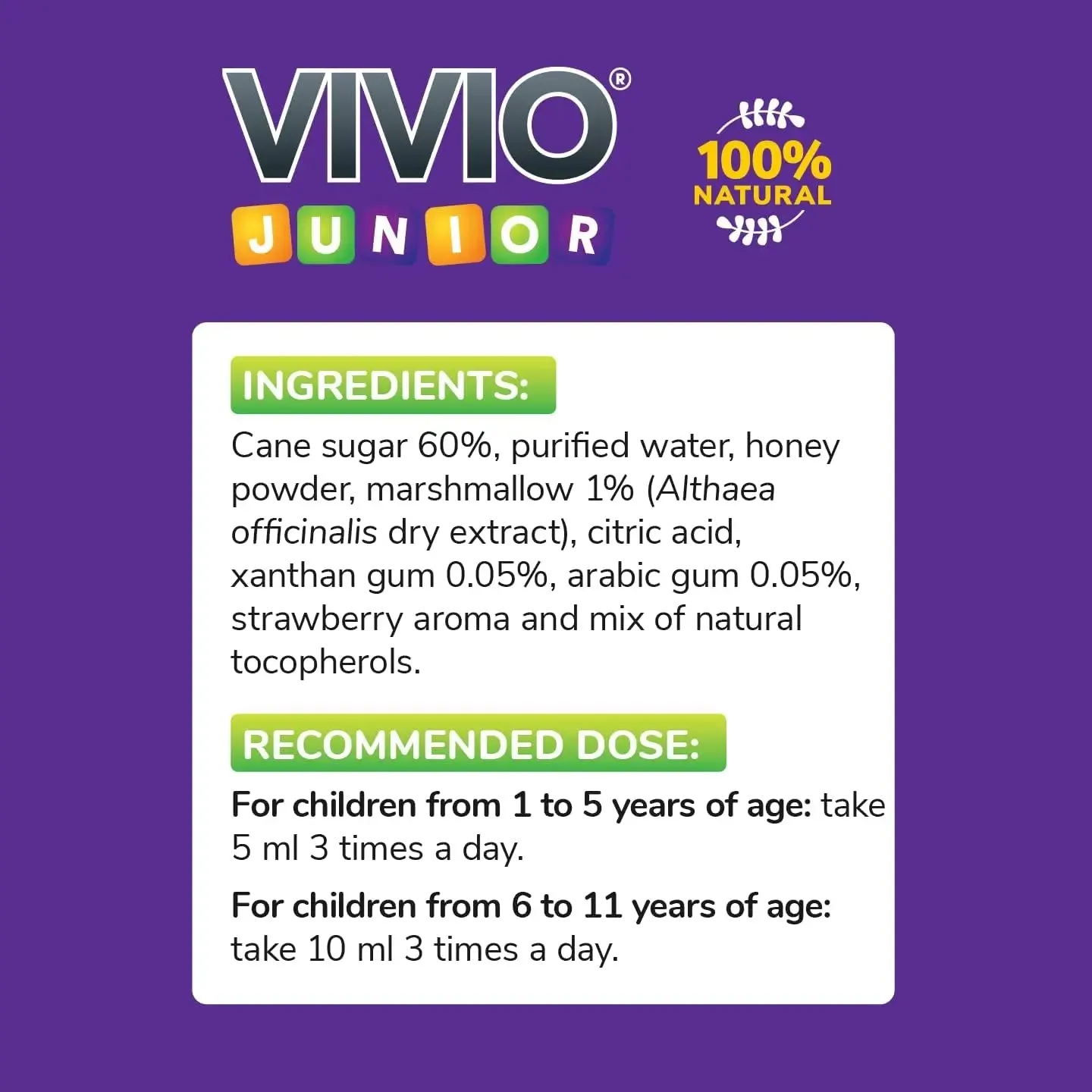 Vivio Junior Cough Syrup for kids- 140ml