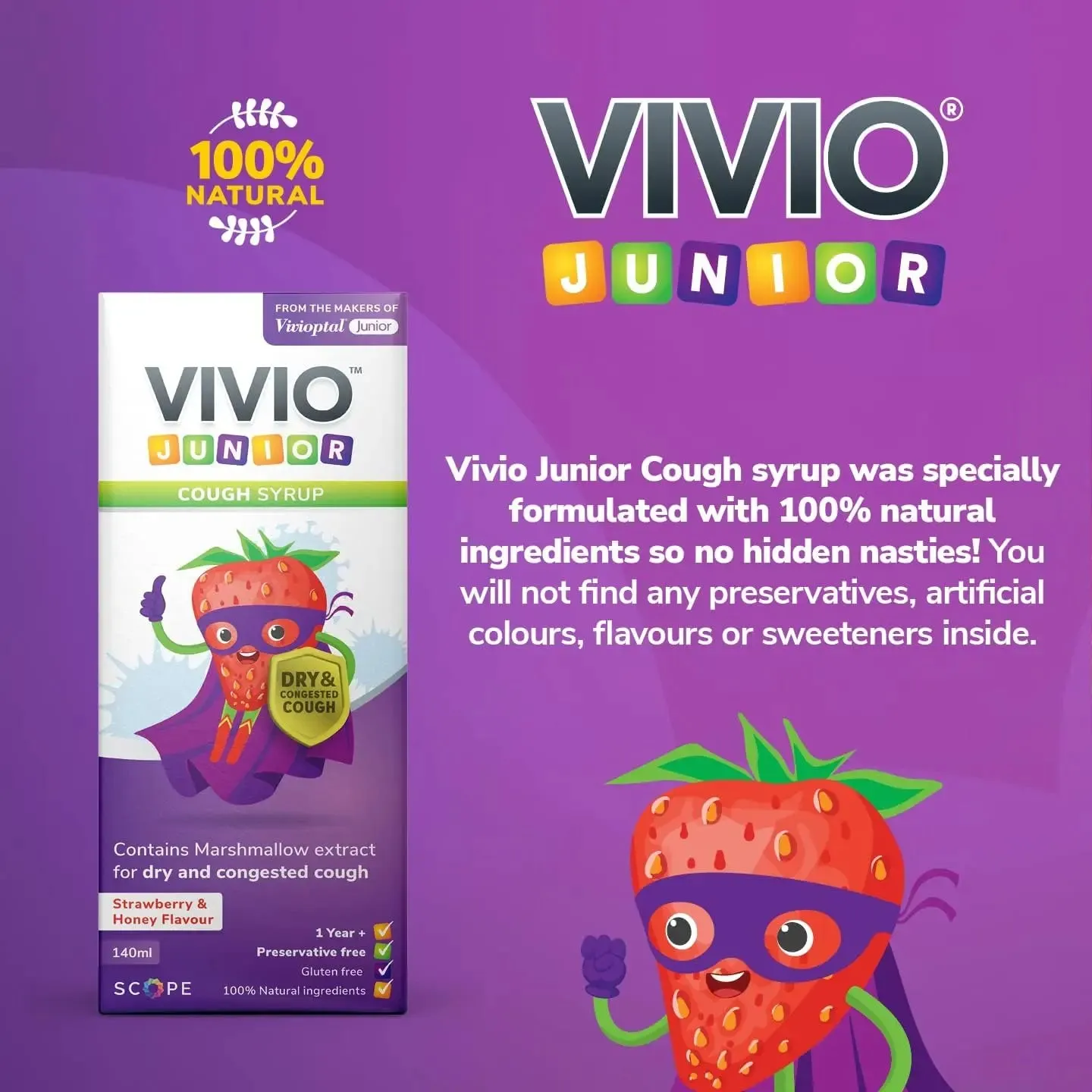 Vivio Junior Cough Syrup for kids- 140ml