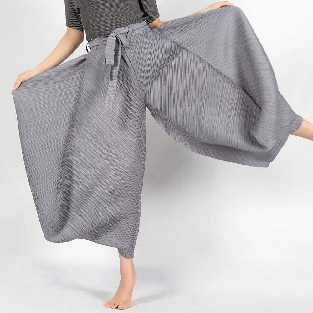 Wide Leg Harem Pants for Women: ALSEY Pleated Fashion Casual Plus Size Trousers