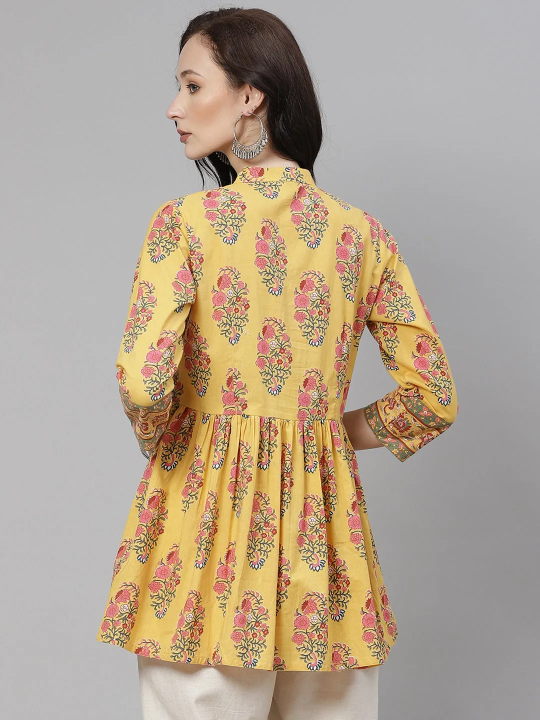 Women'S Mustard Floral Print Top